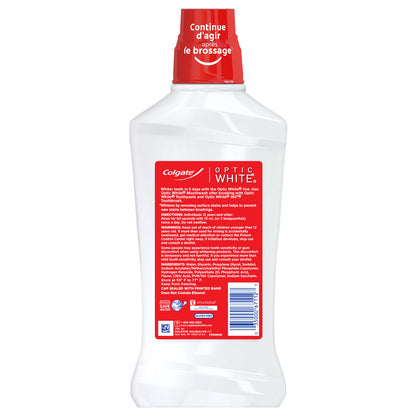 Colgate Optic White Whitening Mouthwash, Fresh Mint - 946mL, 32 Fluid Ounce (3 Pack)