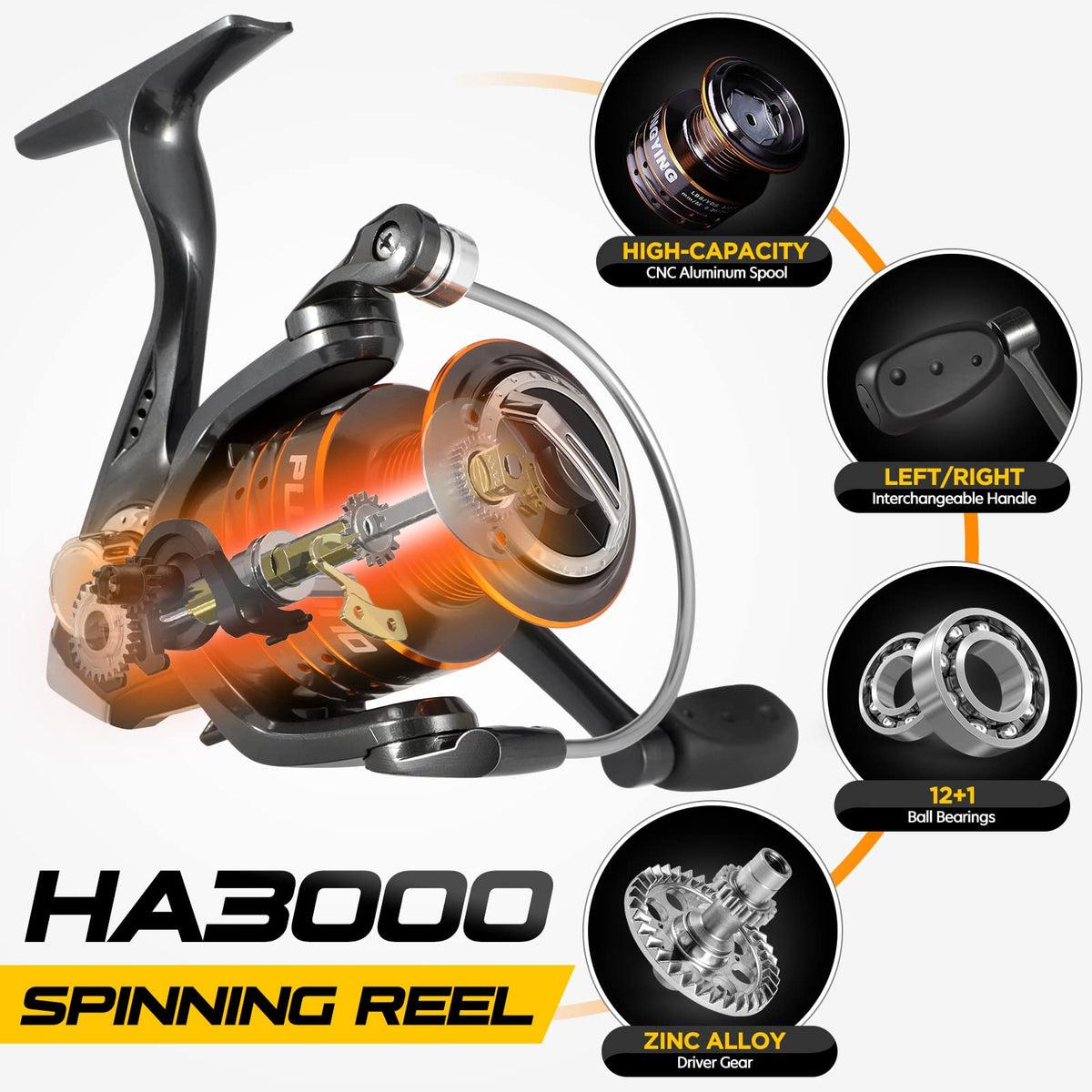 PLUSINNO Fishing Rod and Reel Combos - Carbon Fiber Telescopic Fishing Pole - Spinning Reel 12 +1 Shielded Bearings Stainless Steel BB，Travel Saltwater Freshwater Full Kit 5.91FT