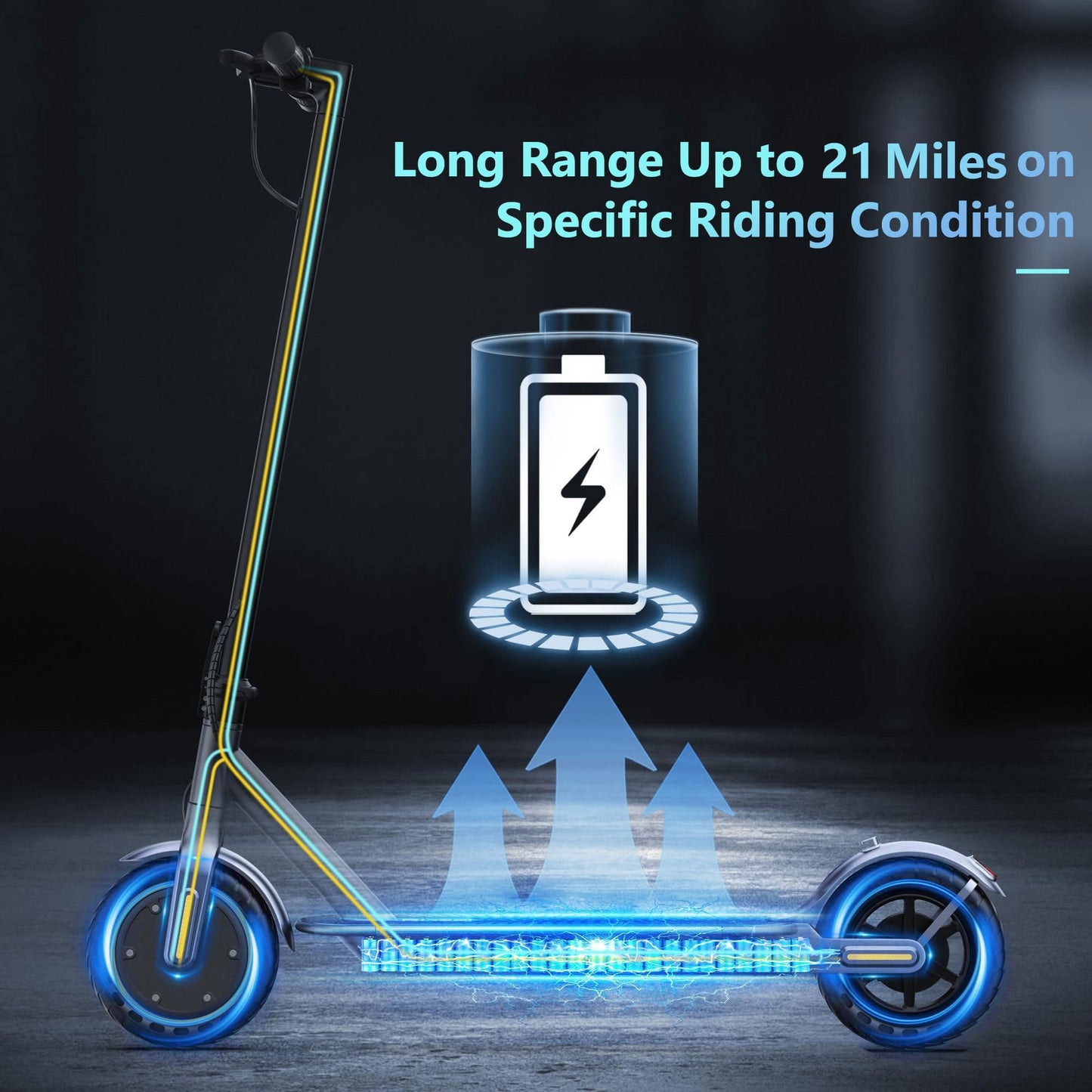 Electric Scooter Adults, 350W Motor, 19 Mph & 21 Miles Range Battery, 8.5" Folding E Scooters with Solid Tires, Portable Lightweight Scooter with Dual Braking, Bright Light, APP Control