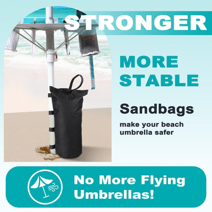 Beach Umbrella - Beach Umbrella for Sand Wind Portable with Tilt Pole, 6.56 FT Arc Length 5.9 FT Diameter, Heavy Duty Wind Resistant Striped Large Umbrellas, UV 50+ Parasol with Anchor Screw Adjustable Height and Foldable Table Board
