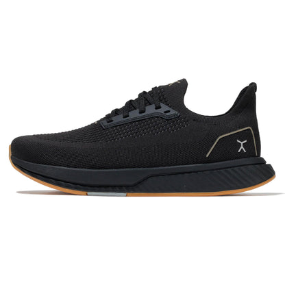 FLUX FOOTWEAR Men’s and Women’s Adapt Runner Wide Toe-Box Natural Movement Shoes with Breathable Knit Upper & UltraFlex Midsole Lightweight Shoes for Running, Walking & Everyday Wear - Black/Gum