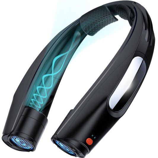 ZEEFO Portable Neck Fan, Hands Free Personal Fan- 6000mAh Battery Operated, Ultra-Quiet USB Rechargeable Fan with 6 Adjustable Speeds, Cooling Wearable Fan for Home, Office, Outdoor, Travel