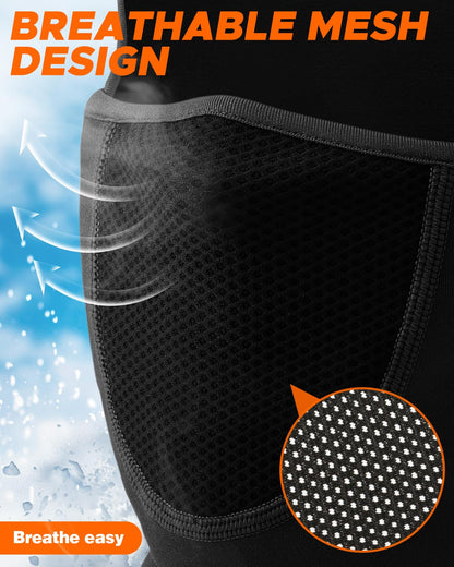 Balaclava Face Ski Mask with Movable Deisgn for Men Women-Fleece Winter Face Covering for Cold Weather Skiing Outdoor Work Black