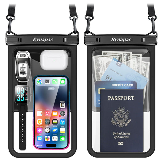 [Up to 10"] Large Waterproof Phone Pouch Bag - 2 Pack Waterproof Phone Case for iPhone 16 15 14 Pro Max Galaxy S25 S24 Ultra, IPX8 Cellphone Water Protector Pouch Beach Essentials Travel Must Haves