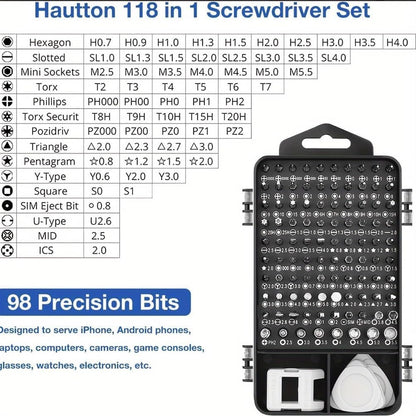 115-in-1 Precision Screwdriver Set, Electronics Repair Tool Kit Micro Magnetic Bit with Flexible Shaft for Phone, Mac, Computer, Watch, Console, Doorbell, Electronic, Tools Gift
