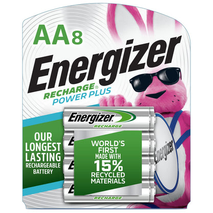 Energizer Power Plus Rechargeable AA Batteries (8 Pack), Double A Batteries