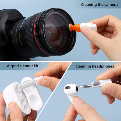 Keyboard Cleaning Kit Laptop Cleaner, 10-in-1 Computer Screen Cleaning Brush Tool, Multi-Function PC Electronic Cleaner Kit Spray for iPad iPhone Pro, Earbuds, Camera Monitor, All-in-one with Patent