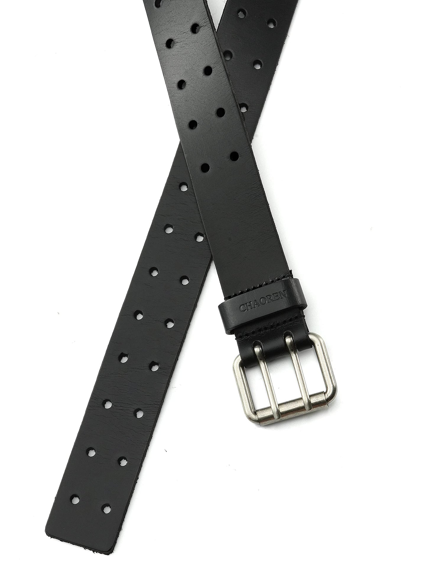 CHAOREN Work Belts for Men Heavy Duty - 1.5" Full Grain Leather Belt Casual - Fully Adjustable, Double Prong