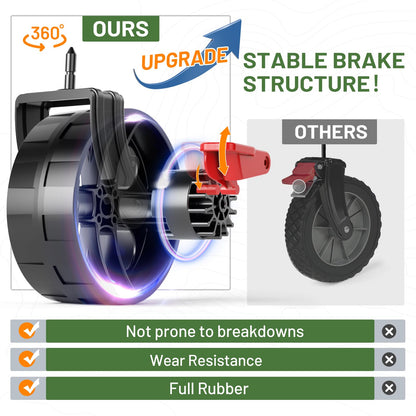 TIMBER RIDGE 400L Large Capacity Folding Double Decker Wagon with Brakes, 54" Extra Long Extender Wagon Cart, 450lbs Heavy Duty Collapsible Cart, All-Terrain Big Wheels for Camping, Sports, Shopping