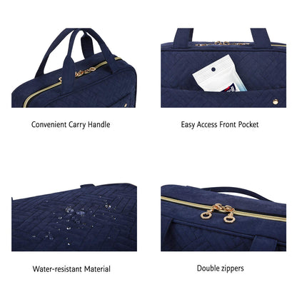 BAGSMART Toiletry Bag Travel Bag with hanging hook, Water-resistant Makeup Cosmetic Bag Travel Organizer for Accessories, Shampoo, Full Sized Container, Toiletries, Smokey Blue