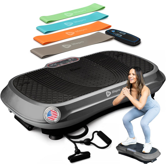 Lifepro Waver Vibration Plate Exercise Machine – High-Intensity Vibration for Muscle Activation, Full-Body Workout Vibrating Platform with Loop Bands, Fitness Equipment for Strength Toning & Fat Loss