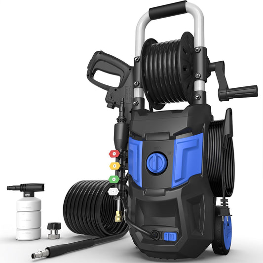 Electric Pressure Washer, 5000PSI Max 3.6 GPM 20FT Hose,35FT Power Cord 4 Different Tips Foam Cannon Power Washer