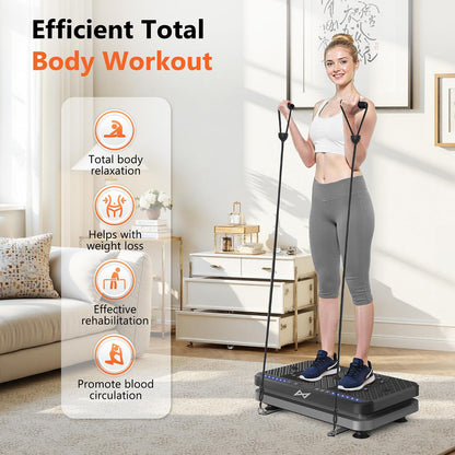 AXV Vibration Plate Fitness Platform Exercise Machine Vibrating Lymphatic Drainage Shaking Full Body Shaker Workout Vibrate Stand Shake Board Sport Gym for Weight Loss Fat Burner for Women Men