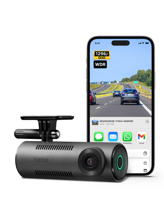 70mai Dash Cam M310, Dash Camera for Cars 1296P QHD, Smart Dash Cam Front Built in WiFi, 130° Wide-Angle FOV, WDR, Night Vision, iOS/Android Mobile App, Loop Recording, Parking Monitor, Time-Lapse