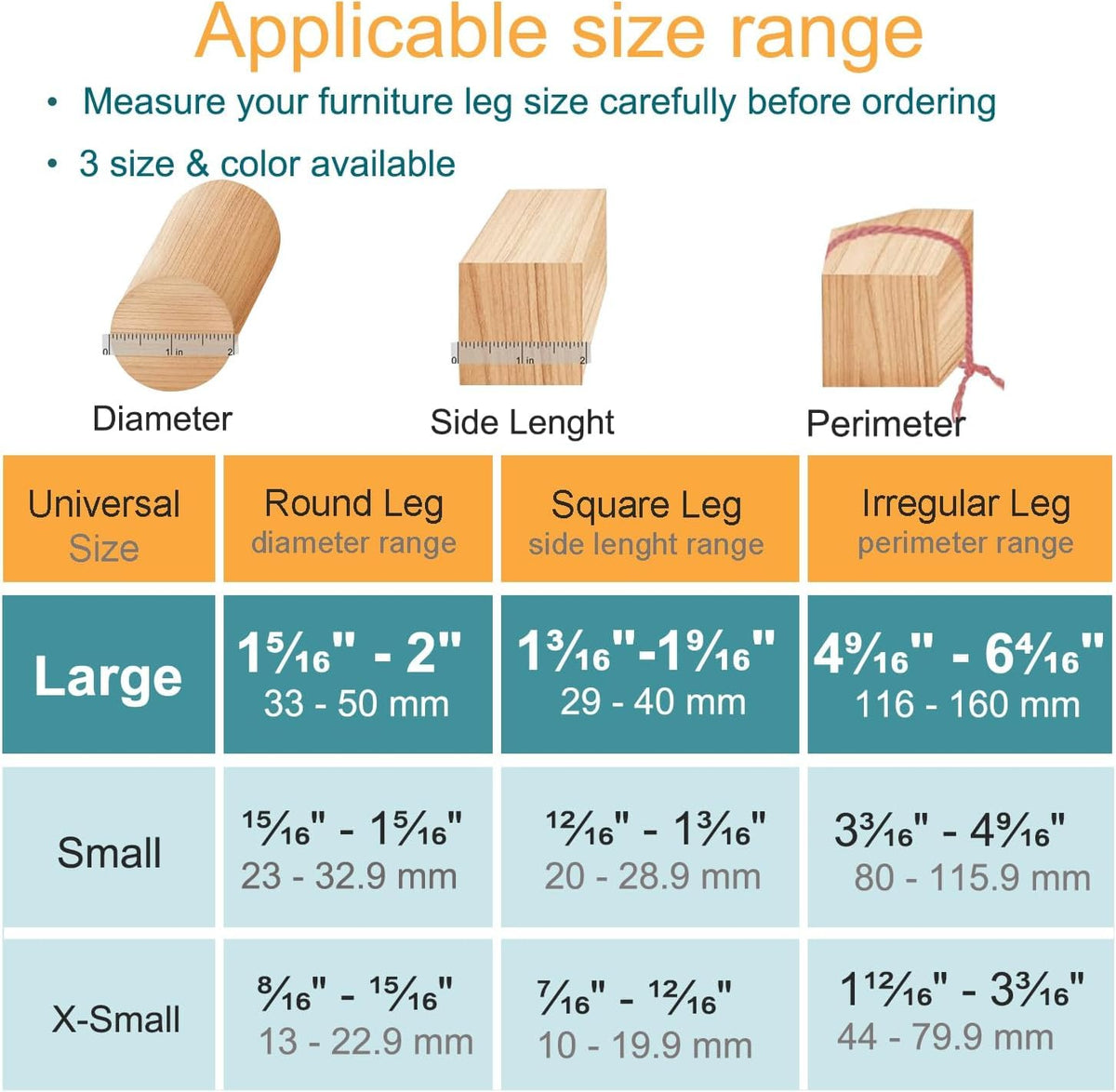 32 Pcs Chair Leg Protectors for Hardwood Floors, Clear Silicone Felt Furniture Leg Cover Pad for Protecting Floors from Scratches and Noise, Smooth Moving(Large Fit Round Diameter：1-5/16" to 2")