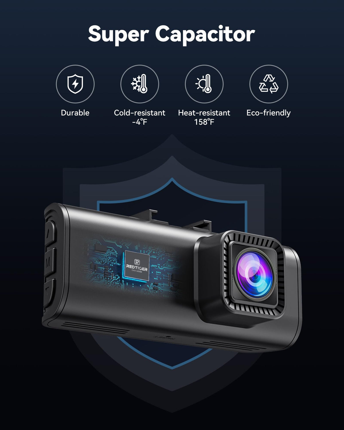 REDTIGER Dash Cam Front Rear, 4K/2.5K Full HD Dash Camera for Cars, Included 32GB Card, Built-in Wi-Fi GPS, 3.18” IPS Screen, Night Vision, 170°Wide Angle, WDR, 24H Parking Mode(F7NP)