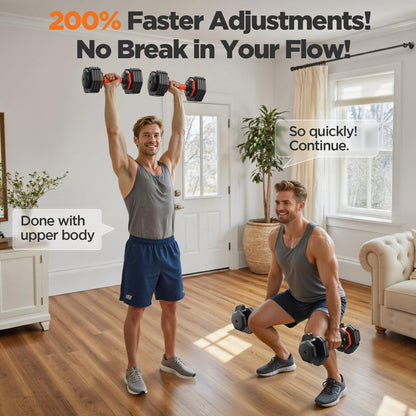 Adjustable Dumbbells Set 25LB, Weights Dumbbells Set 5/10/15/20/25lbs, Anti-Slip Handle for Exercise Fitness Workout Adjustable dumbbell set 2 (25, Pounds)