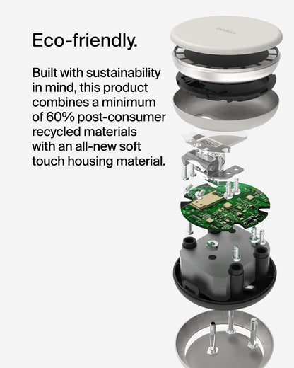 Belkin 2-in-1 MagSafe Wireless Charging Dock 15W Fast Charge iPhone Charger Compatible with iPhone 16, 15, 14, and 13 Series, AirPods, and Other MagSafe Enabled Devices, Includes Power Supply - Sand