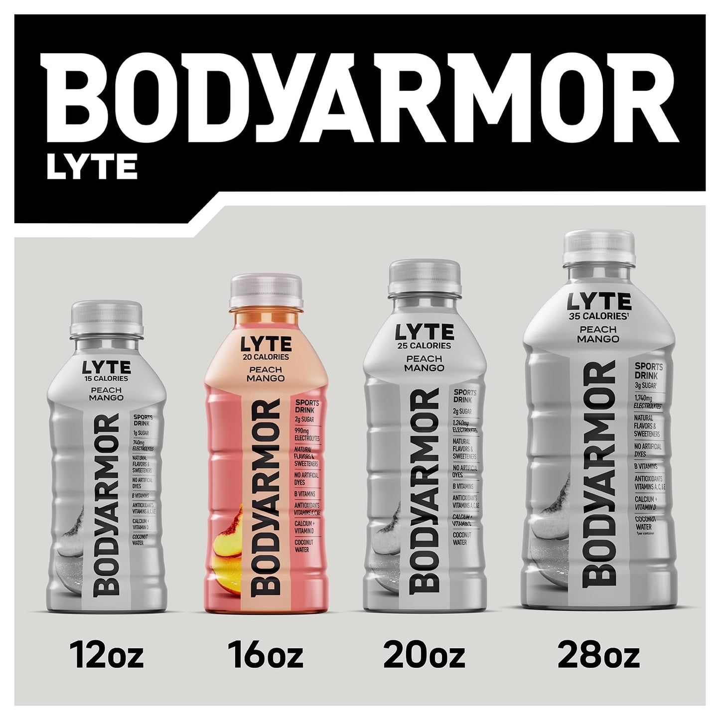 BODYARMOR LYTE Sports Drink Low-Calorie Sports Beverage, Blueberry Pomegranate, Coconut Water Hydration, Natural Flavors With Vitamins, Potassium-Packed Electrolytes, Perfect For Athletes, 16 Fl Oz (Pack of 12)