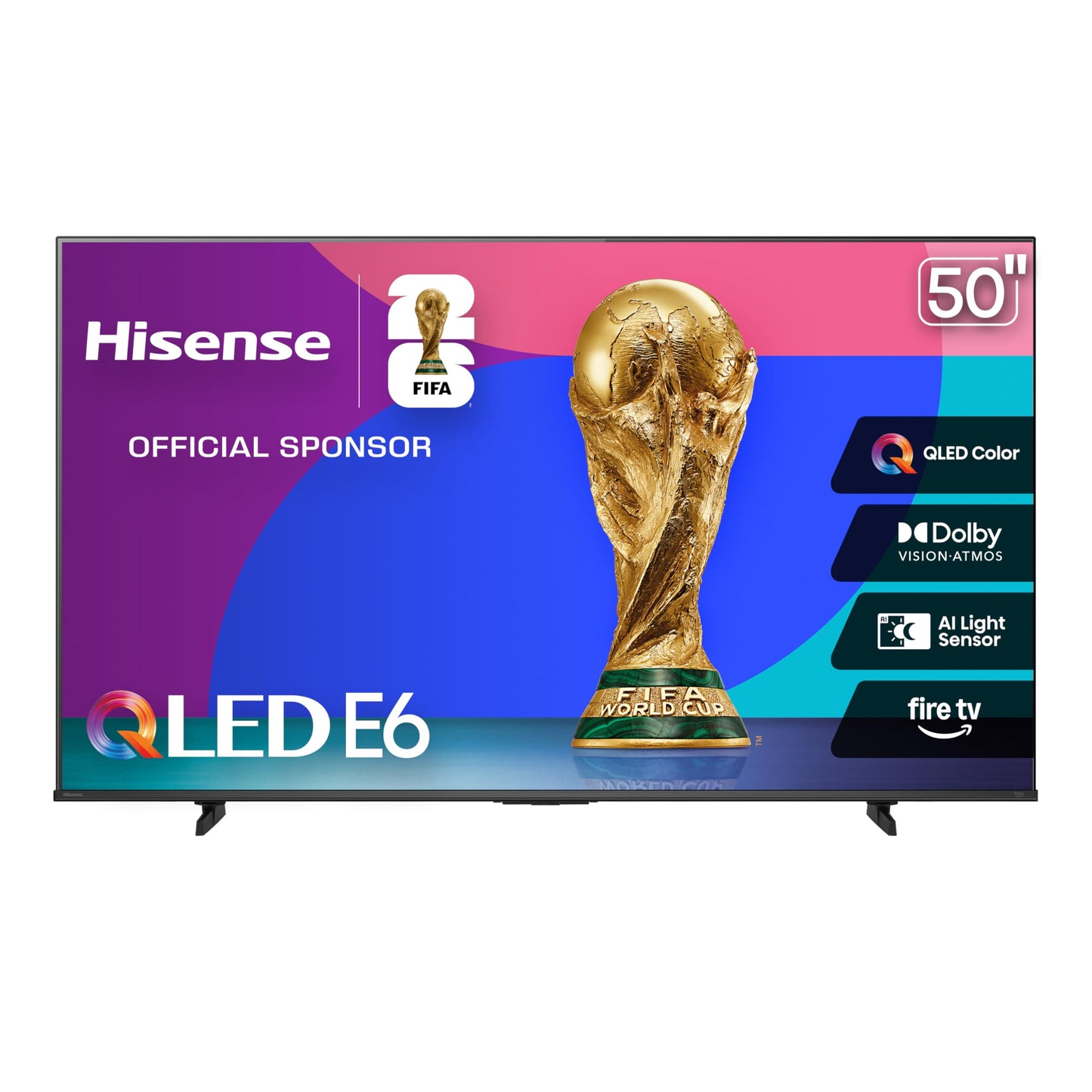 Hisense 50" E6 Cinema Series QLED 4K UHD Smart Fire TV (50E6QF, 2025 Model) - QLED, AI Light Sensor, Dolby Vision · Atmos, Voice Remote with Alexa, Motion Rate 120, HDR 10+ Adaptive, Game Mode Plus