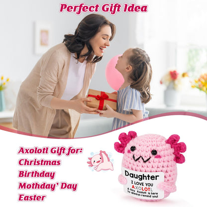 WEYON Teen Girl Gifts Trendy Stuff, Crochet Axolotl Daughter Gift from Mom for Birthday, Christmas, Valentines, Easter Basket Stuffers for Tweens Kids