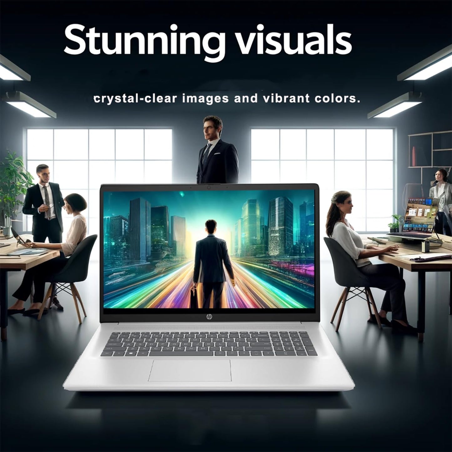 HP 17.3 inch Laptop with Lifetime Office 365 for The Web, Intel 13th 8 Cores i3 CPU (Beat 11th i5), 16GB RAM, 256GB PCIe SSD Storage, 10 Key Number Pad, Windows 11, No Mouse