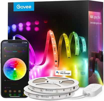 Govee 100ft RGBIC LED Strip Lights, Smart LED Lights Work with Alexa and Google Assistant, LED Lights for Bedroom WiFi App Control Segmented DIY Multiple Colors, Color Changing Light, NOT Waterproof
