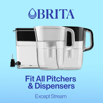 Brita Plus Water Filter, BPA-Free, High-Density Replacement Filter for Pitchers and Dispensers, Reduces 2x Contaminants*, Lasts Two Months or 40 Gallons, Includes 6 Filters