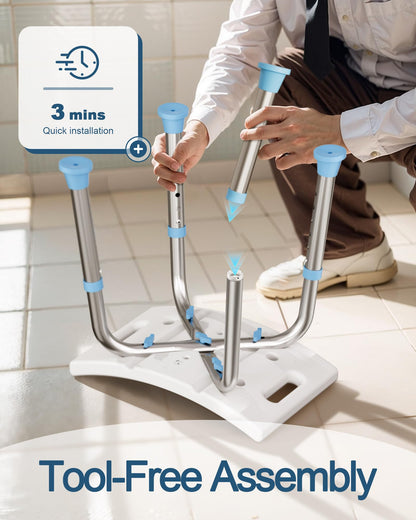 HOMLAND Shower Chair for Inside Shower, 400 lbs Adjustable Shower Stool with Suction Feet, Shower Seat for Inside Tub Bathroom Bench Bath Chair for Elderly and Disabled - Light Blue