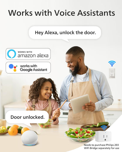 Philips Smart Lock with Handles, Keyless Entry Door Lock Set, Smart Door Lock with 2 Level Handles, Digital Keypad Deadbolt for Front Door, App Fingerprint PIN Code Unlocking, Auto Locking