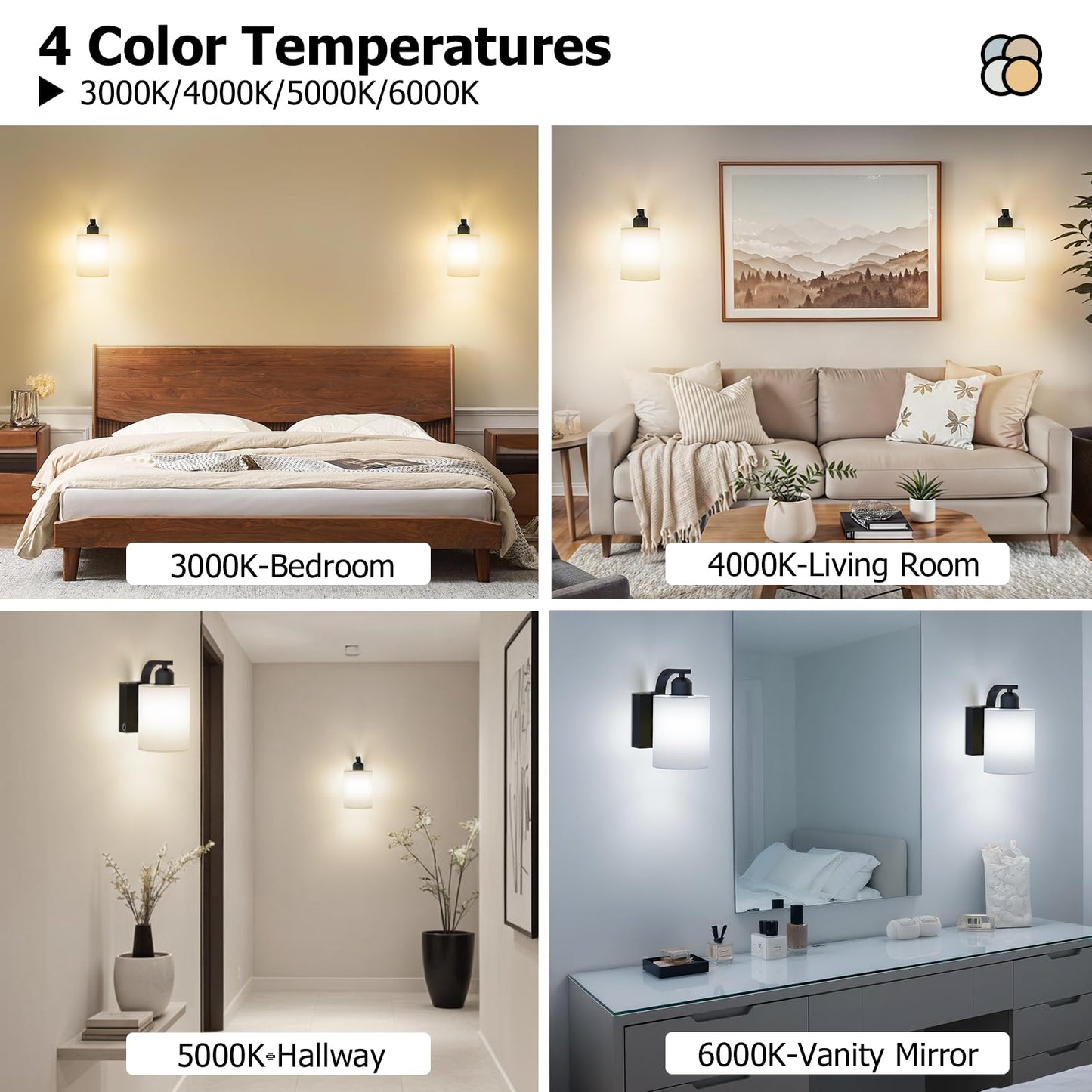 iThird Wall Sconce Battery Operated Set of 2, 6000mAh Rechargeable Wall Lights with Touch Control and Remote Control, Wireless Wall Lamps for Bedroom, Black Sconces Wall Decor for Living Room Hallway