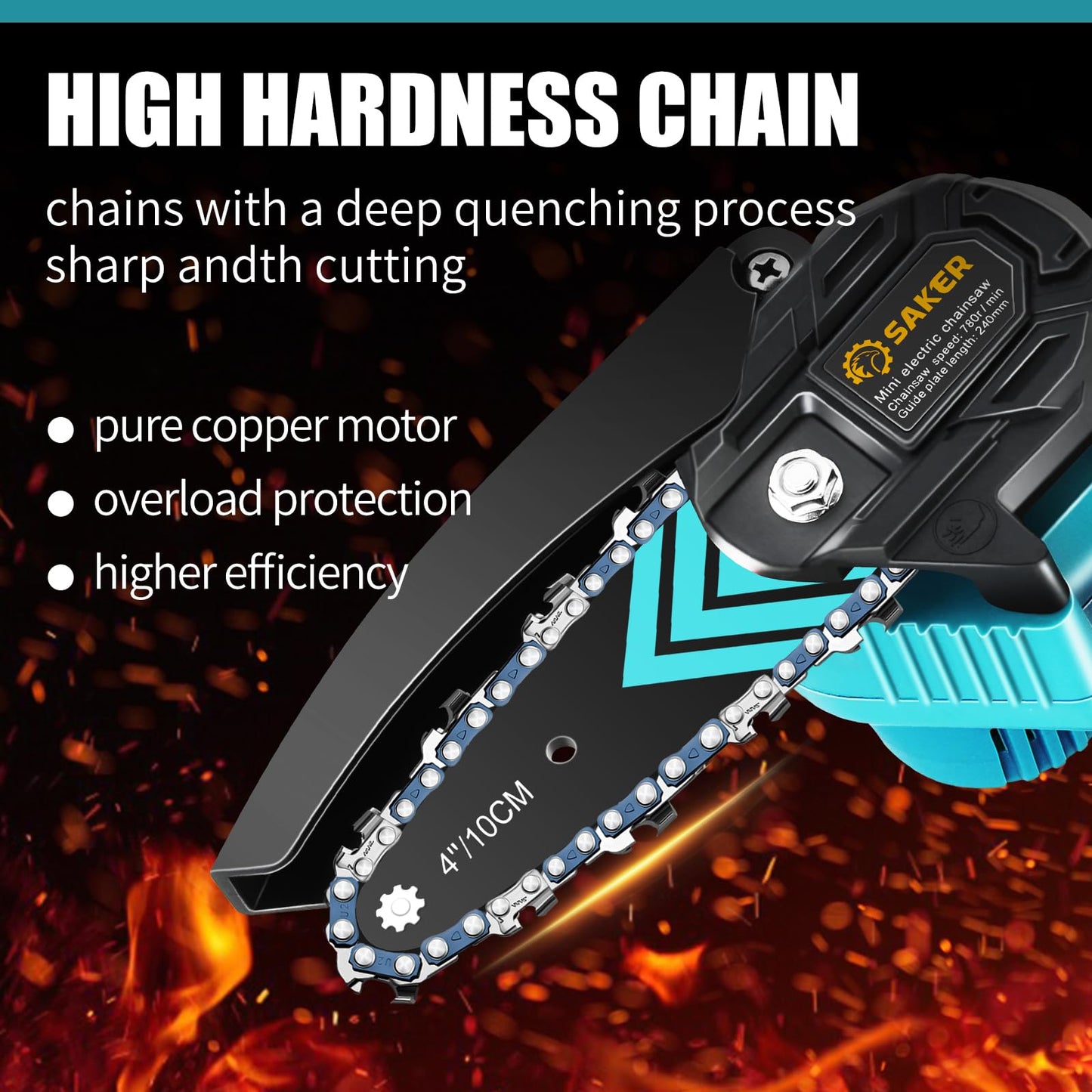 Saker Mini Chainsaw,Portable Electric Chainsaws Cordless,Handheld Chain Saw Pruning Shears Chain Saws for Tree Branches,Courtyard,Household and Garden Gifts for Men Dad Husband Women