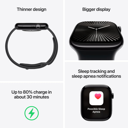 Apple Watch Series 10 [GPS + Cellular 42mm case] Smartwatch with Gold Titanium Case with Starlight Sport Band - S/M. Fitness Tracker, ECG App, Always-On Retina Display, Water Resistant