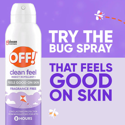 OFF! Clean Feel Insect Repellent Aerosol with 20% Picaridin, Bug Spray with Long Lasting Protection from Mosquitoes, Feels Good on Skin, 5 oz