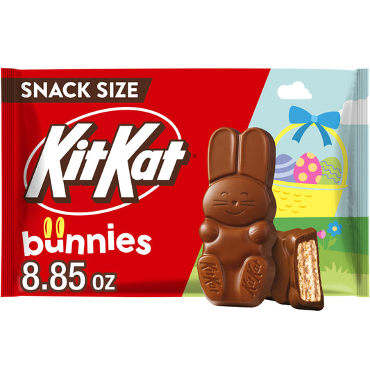 KIT KAT Milk Chocolate Wafer Snack Size Bunnies, Easter Candy Bag, 8.85 oz