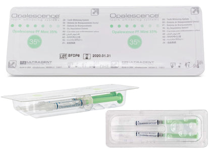 Opalescence 35% CP Mint - Gel Syringes Teeth Whitening - Refill Kit (2 Packs / 4 Syringes Total) Carbamide Peroxide Gel. Made by Ultradent. Tooth Whitening Refill Syringes 5197-2