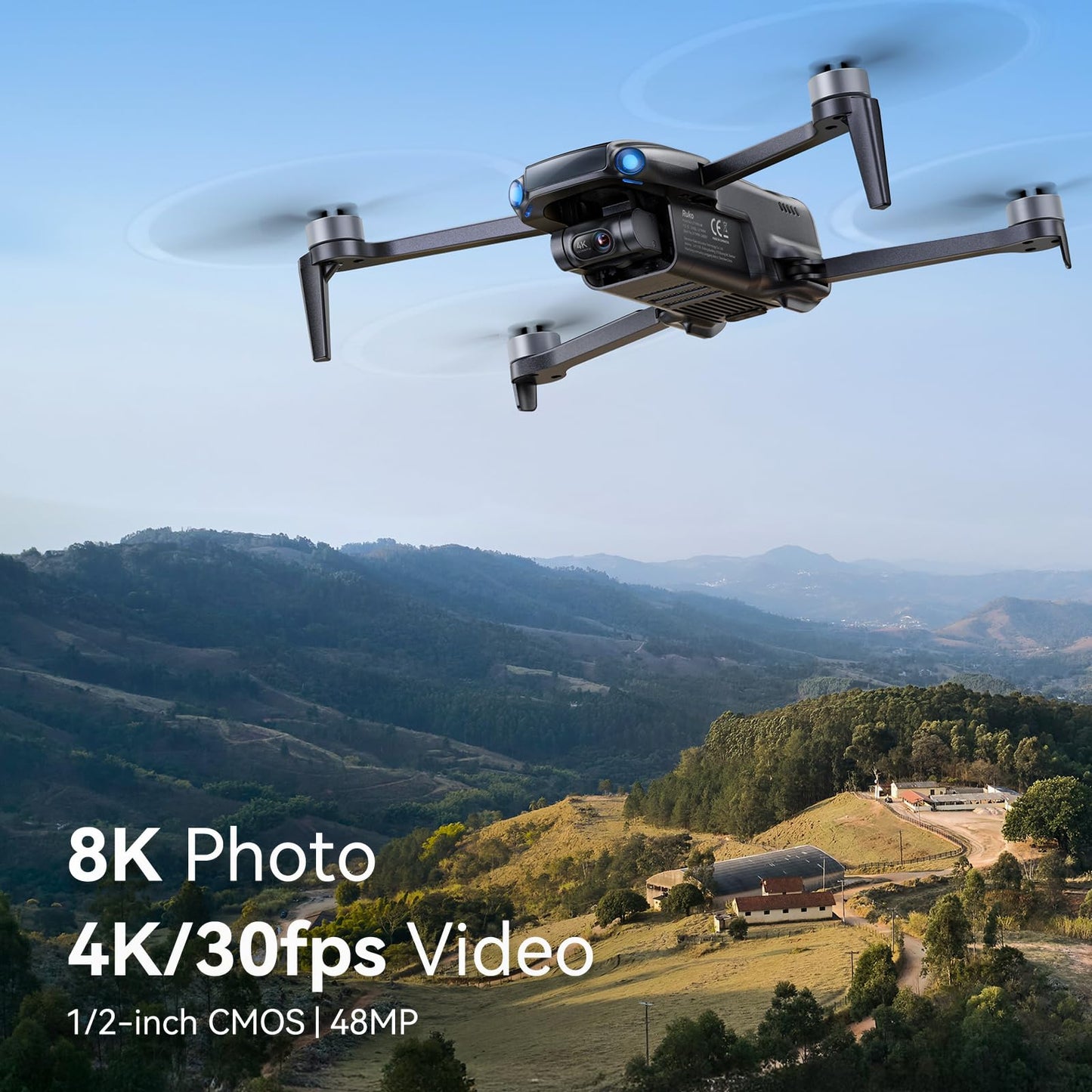 Ruko U11MINI 4K, Drones with Camera for Adults 4K Video 8K Photo, Under 249g, 3-Axis Gimbal EIS, 20000ft FPV Transmission, AI Takeoff/Landing, Auto Return, GPS with Beeper, Beginner (96-Min Flight)