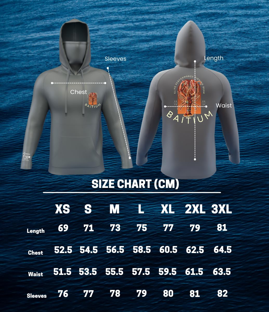 Fishing Shirts for Men,UPF50 Hooded Long Sleeve with Gaiter, Sun Protection Dry Fit Apparel, Cooling Moisture Wicking with Face Mask, Fishing Clothes for Men - (X-Large, Grey)