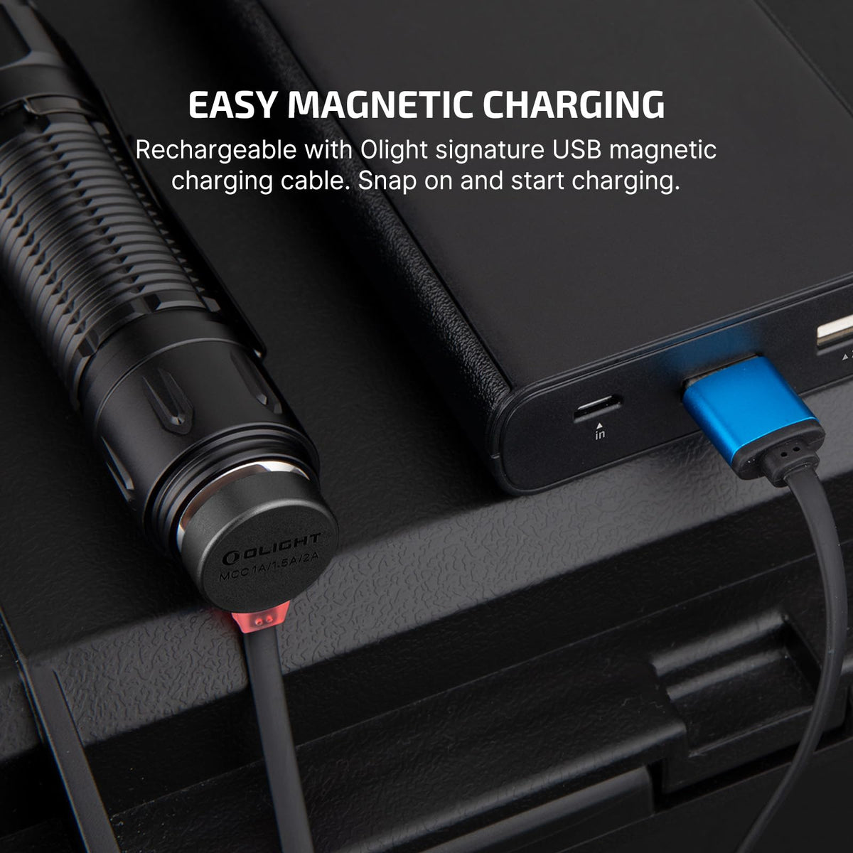 OLIGHT Warrior 3S 2300 Lumens Rechargeable Tactical Flashlight, Compact Dual-Switches LED Bright Light with Proximity Sensor, Powered by Customized Battery for Emergency, EDC and Searching (Black)