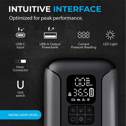 AUTOSKY 2-in-1 Jump Starter with Air Compressor – Starts Up to 6.0L Gas and 3.0L Diesel Engines – Portable Tire Inflator, LED Flashlight & Power Bank – Emergency Car Tool for SUV, Truck, Motorcycle