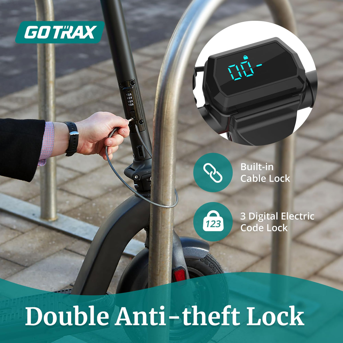 Gotrax G4 Electric Scooter, 10” Solid Tires, Max 25 Mile Range and 20Mph Power by 500W Motor, Double Anti-theft Lock, Bright Headlight and Taillight, 500W Foldable E Scooter for Adults