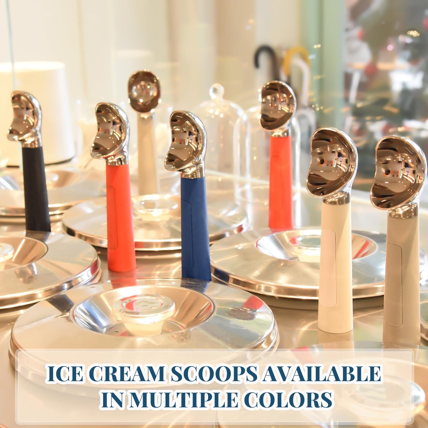 Heated Ice Cream Scoop Rechargeable, Electric Warming Ice Cream Scooper with LED Display, Heats to 158°F for Hard Ice Cream, Easy for Seniors & Kids, IP67 Waterproof (White, 2 oz)