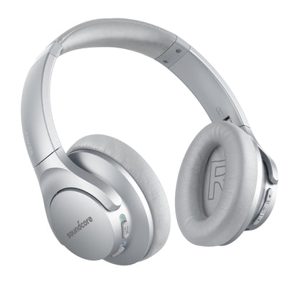 Soundcore Anker Life Q20 Hybrid Active Noise Cancelling Headphones, Wireless Over Ear Bluetooth Headphones, 60H Playtime, Hi-Res Audio, Deep Bass, Foam Ear Cups, Travel, Office, USB-C Charging