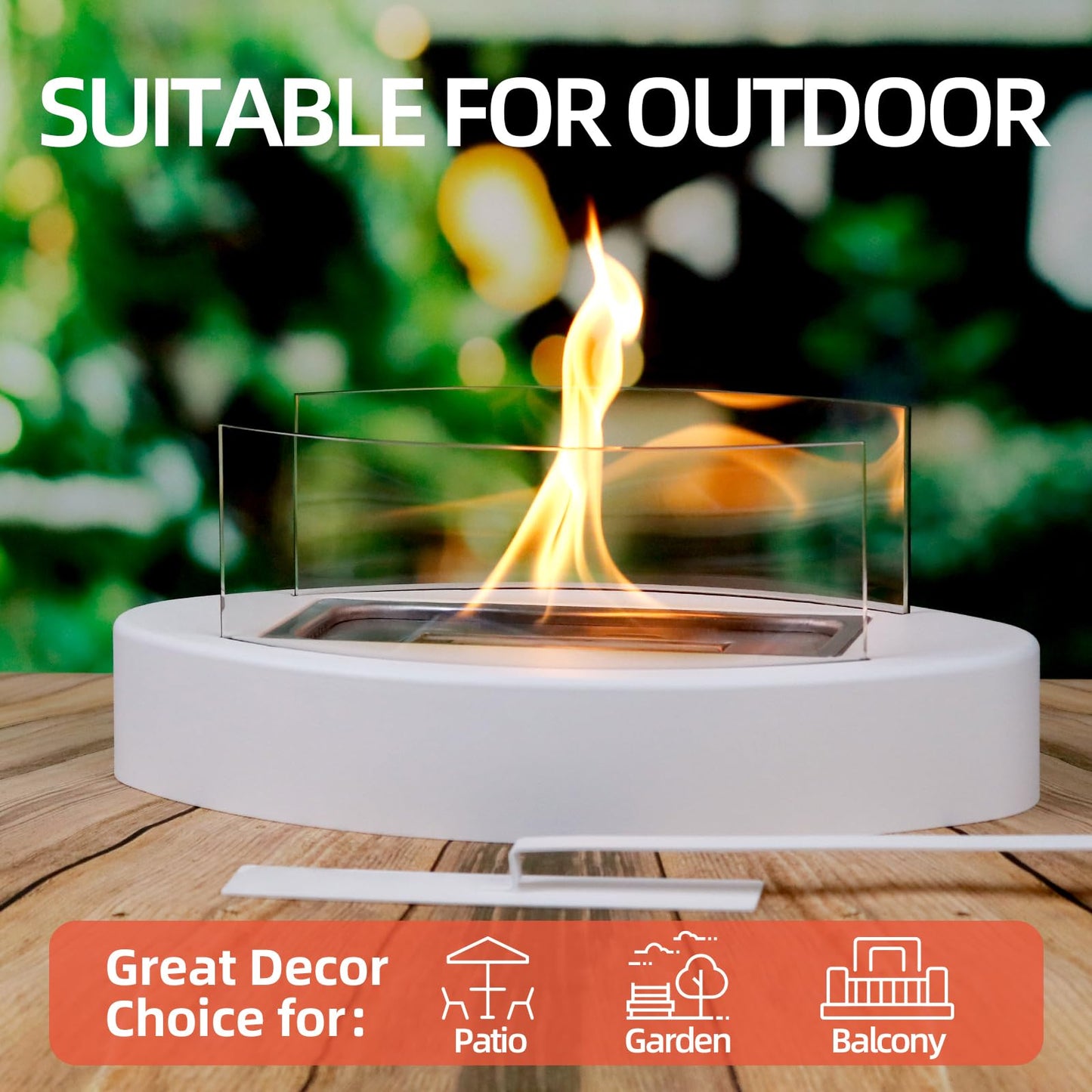KORNIFUL Tabletop Fire Pit, Table Top Firepit for Indoor Home Decor, Easter Decoration Living Dining Room Patio Balcony Backyard Garden, Small Fireplace Fire Bowl Housewarming Gift