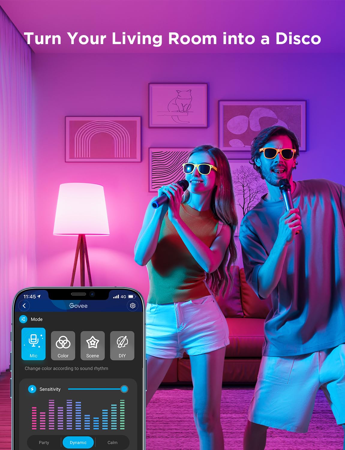 Govee GU10 LED Bulb, Smart GU10 Light Bulbs, Dimmable Color Changing Light Bulbs, 85 Dynamic Scenes, WiFi & Bluetooth LED Bulbs Work with Alexa, Google Assistant, Syncs with Music, 4 Pack