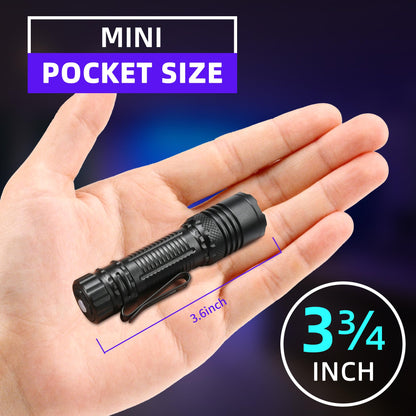 DARKBEAM 365nm UV Flashlight Black Light, Mini but Powerful Blacklight USB- C Rechargeable, Focusable Woods Lamp Water Resistant, Detector for Pet Urine, AC Leak Detection, Curing Resin