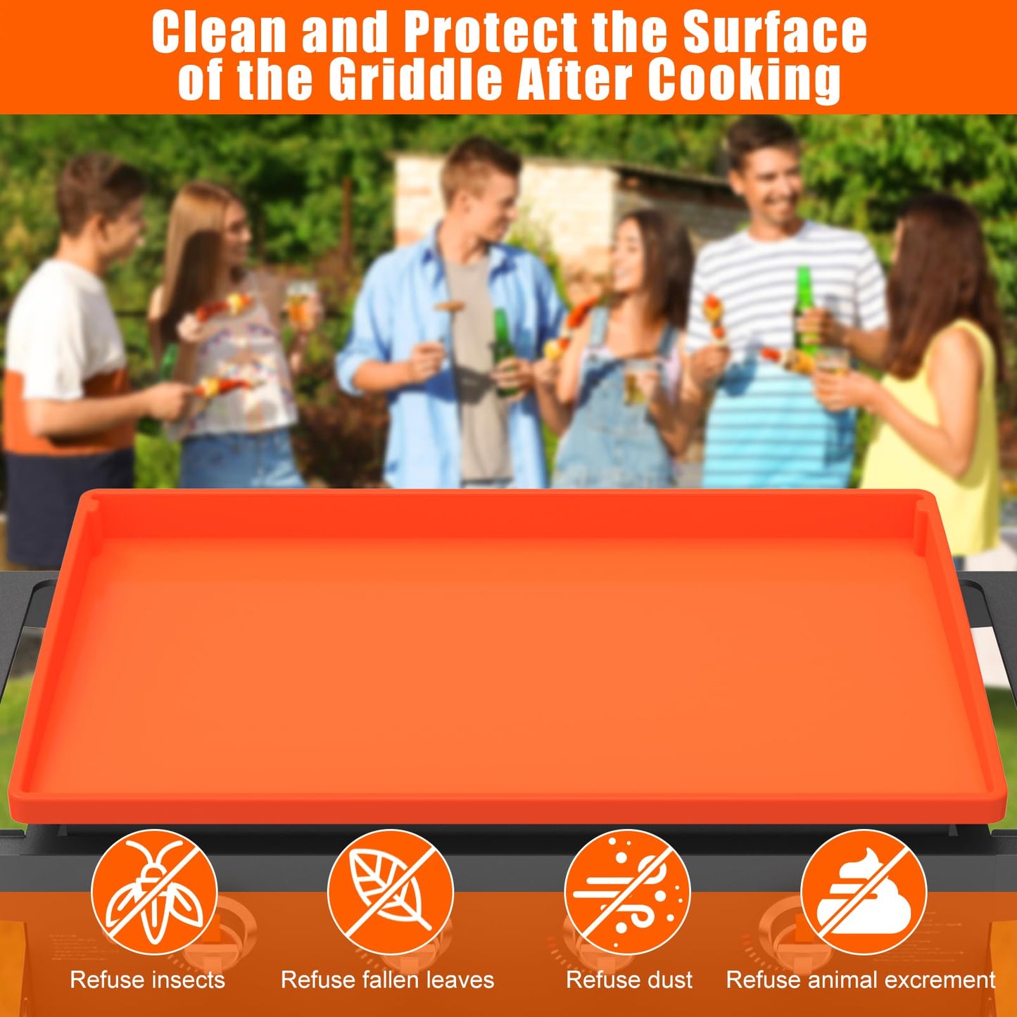 Silicone Griddle Mat Cover for Blackstone - 36 Inch True All-Encompassing Coverage Heavy Duty Food Grade Grill Buddy Mat, All Season Cooking Surface Protective Cover