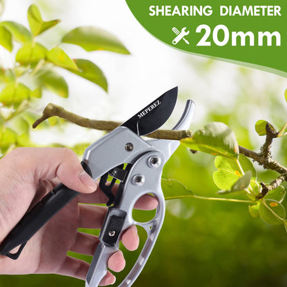 MEPEREZ Germany Pruning Shears, Arthritis Weak Hand Snips, Work 3 Times Easier, 1-Inch Cut Capacity Garden Clippers, Ergonomic handle, Rust resistant, high strength steel, Sharp