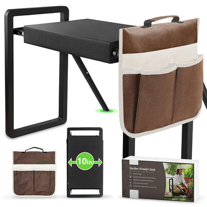 seasky Foldable Garden Kneeling and Seat, Anti-Tipping Gardener Bench Widened Thick Soft Kneeling Pad，Heavy Duty Gardening Stool with Garden Tool Bag, Gardening Gift for Women(Without Gloves)