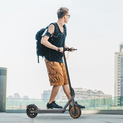 Electric Scooter Adults, 350W Motor, 19 Mph & 21 Miles Range Battery, 8.5" Folding E Scooters with Solid Tires, Portable Lightweight Scooter with Dual Braking, Bright Light, APP Control
